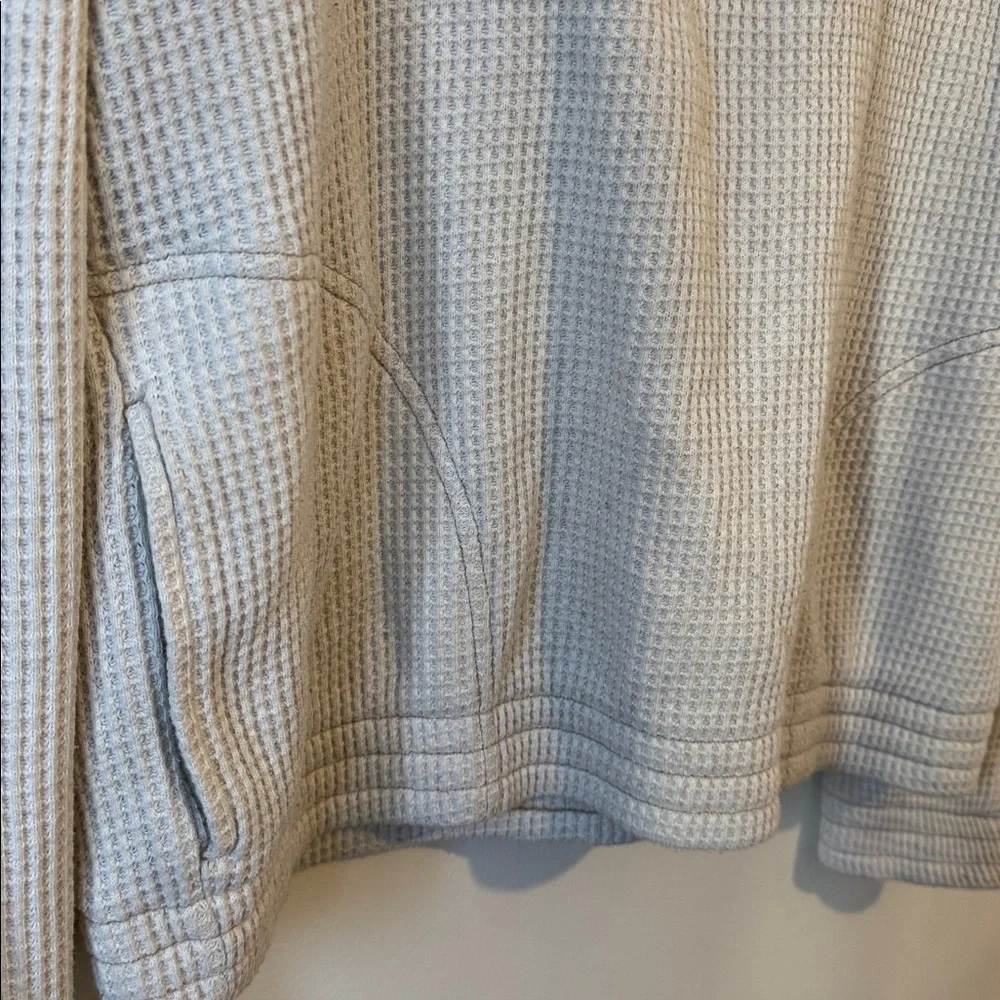 Aerie Waffle Knit Half-Zip Sweater | Size Medium | Cozy Neutral - Picture 2 of 3